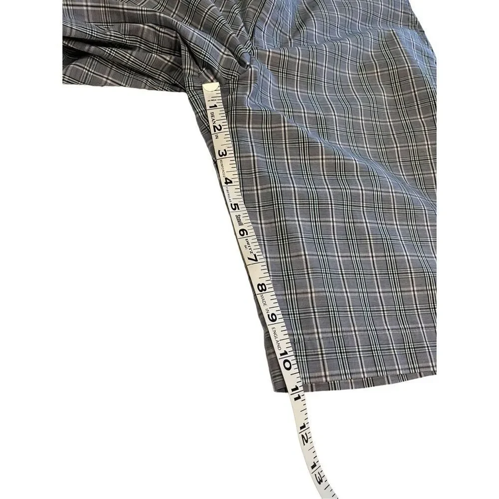 Banana Republic gray and blue plaid cotton chino shorts - 34